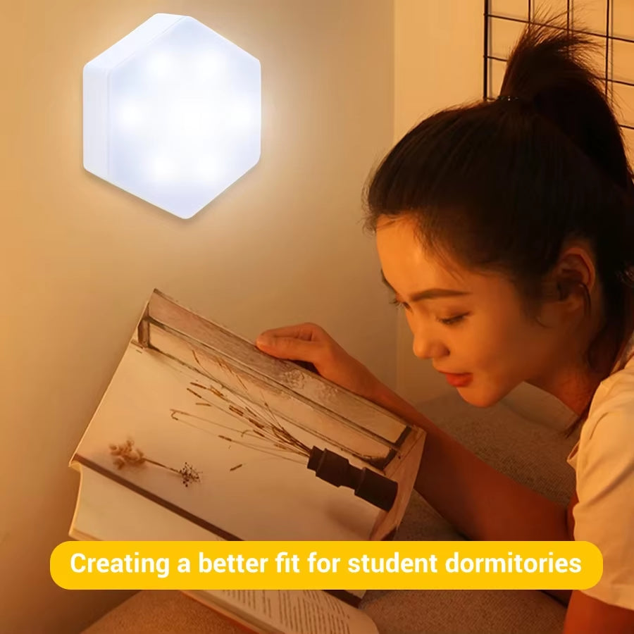 6Pcs Touch Control Hexagonal LED Wall Light,Honeycomb Lights, Touch Sensitive Wall Lights, Night Lights, Honeycomb Lights