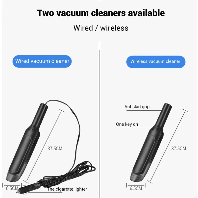 6Kpa Handheld Vacuum Cordless Small Portable Vacuum Cleaner, Mini Rechargeable Vacuum Lightweight Car Cleaning Powerful Suction